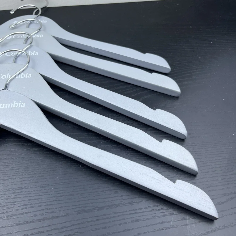 Columbia Sportswear Company Wooden Clothes Hangers Gray Set of 5